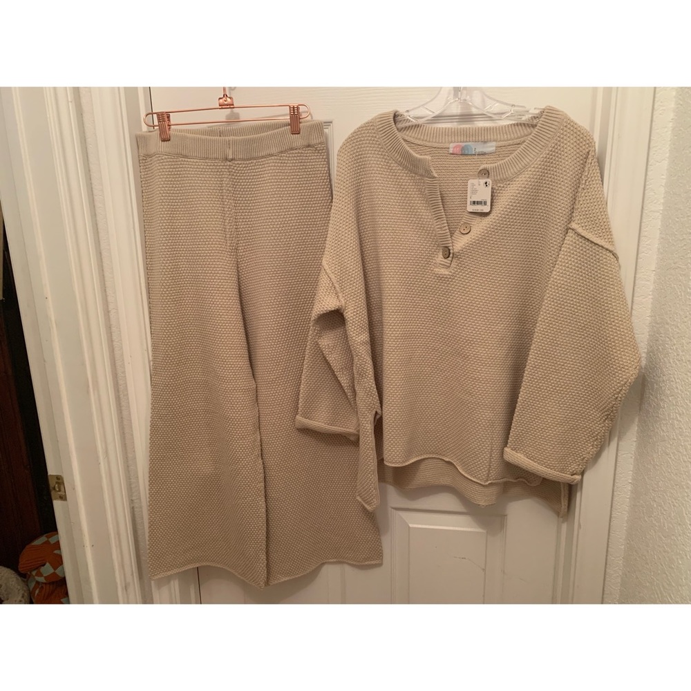 Free People Hailee Sweater Set Au Lait Small - Picture 5 of 6